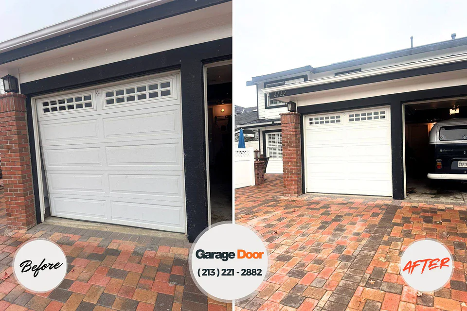 Before and after: garage door repair Rose Valley, PA